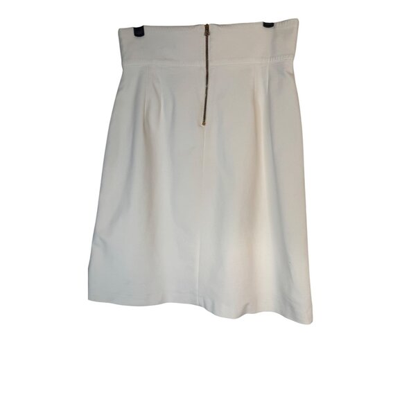 Zara Medium Off White A-Line Skirt Double Buckle & Pocket Detail Cotton Blend - Picture 13 of 15